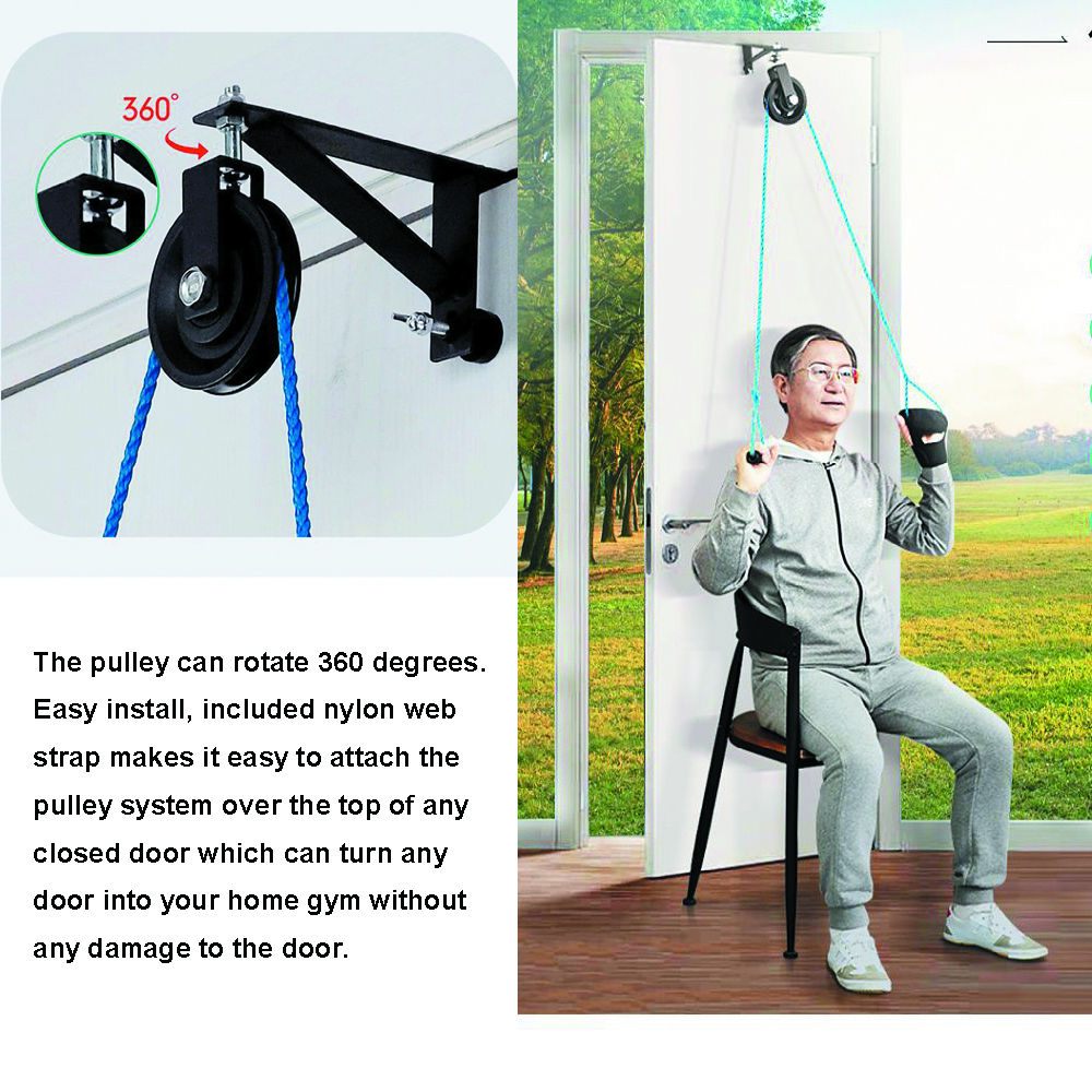 Integrated Fitness Equip Steel Shoulder Arm Pulley System Set Over Door Rehab Exerciser for Home Physical Therapy Exercise Frozen Rotator Cuff Recover