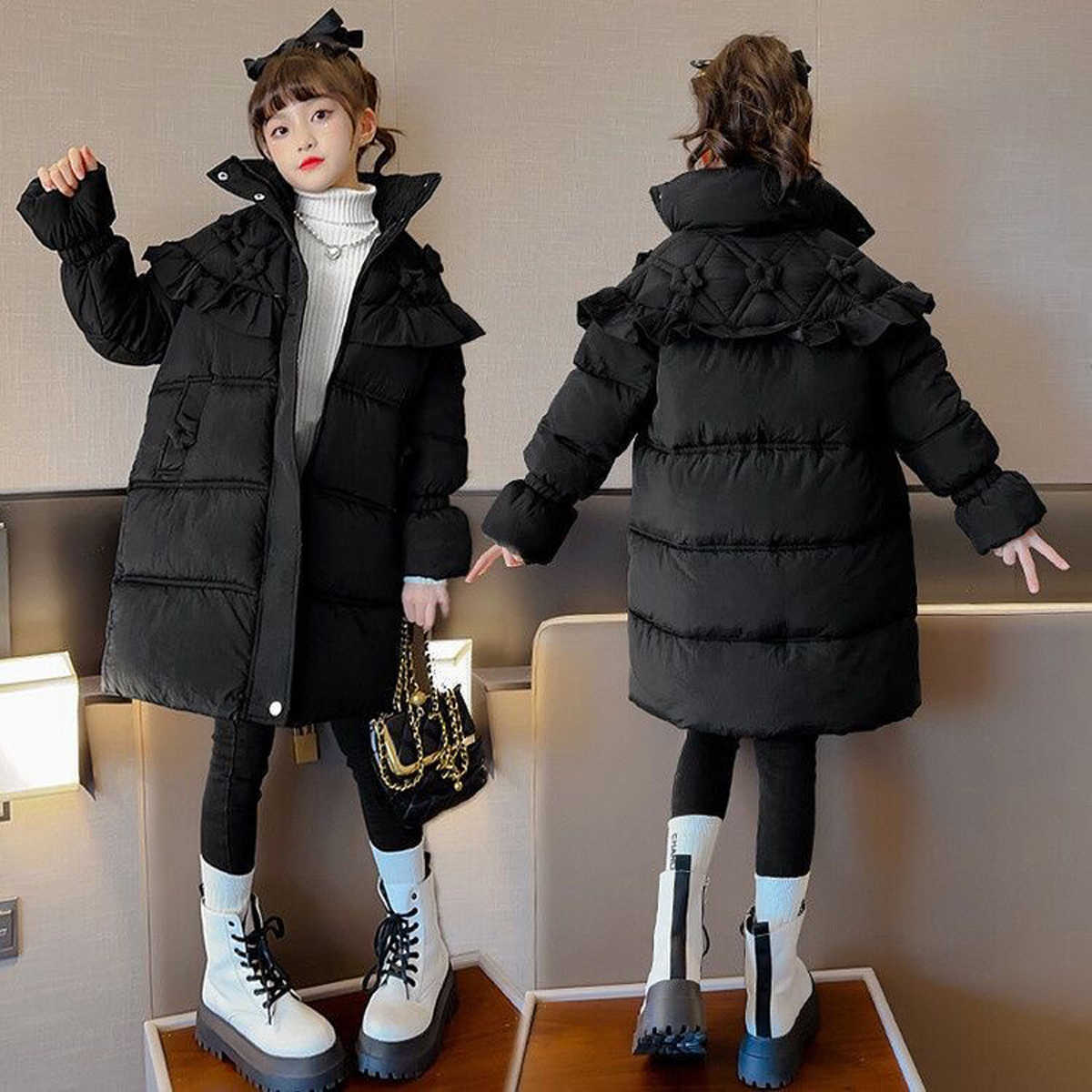 Down Coat Children Clothing Girls Clothes Warm Winter Cotton Jacket Hooded Coat Teen Thicken Outerwear Kids Waterproof R230905
