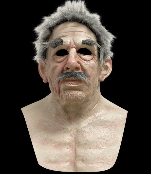 Party Mas Old Man Scary Cosplay Full Head Latex Halloween Funny Helmet Real CPA5780 Sep05
