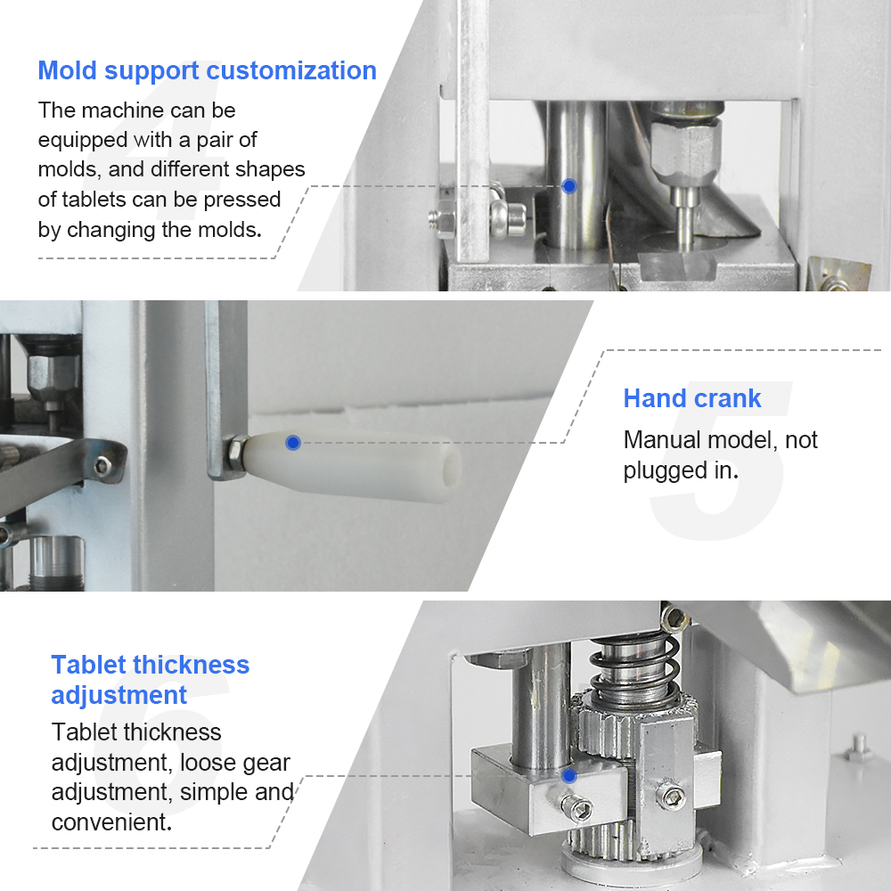 HNZXIB TDP 0 Tools By Hand Tablet Die Press Machine Candy Milk Single Punch Die Press Manual Machine Lab Supplies
