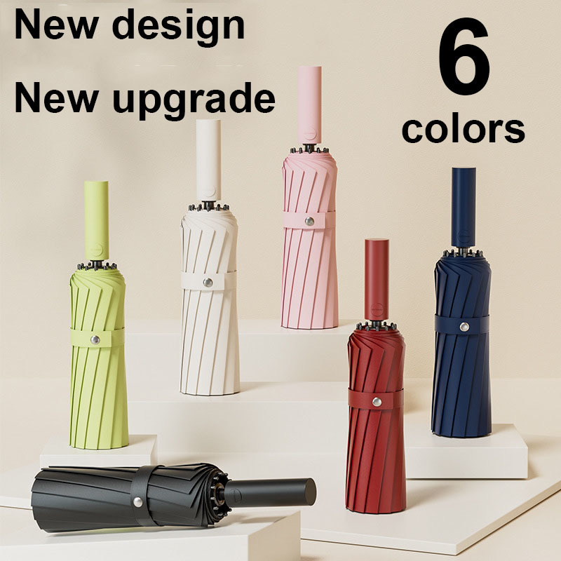 Umbrellas 12 Ribs60 Bone Reinforced Strong Windproof Automatic Umbrella Waterproof Sunproof AntiUV Folding Men Women Parasol M260302