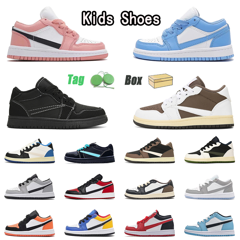 Jumpman 1 1s Kids toddlers shoes Boys Girls basketball shoe Children sneakers black phantom reverse mocha designer trainers baby kid youth infant