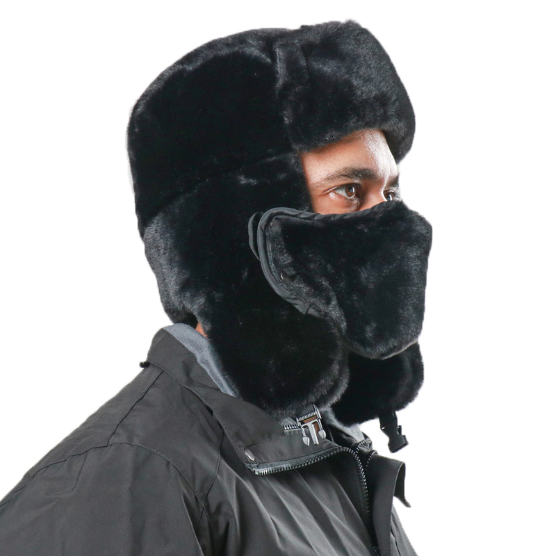 BeanieSkull Caps CAMOLAND Soviet Army Military Badge Bomber Hat Chapka Men Women Russia Ushanka Hats Faux Rabbit Fur Earflap Snow Trapper 230904