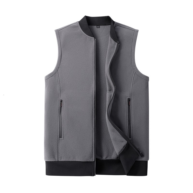 Men's Vests wholesale winter custom jacket polar fleece vest men 100% polyester fishing hunting windproof vest men black fleece vest 230904
