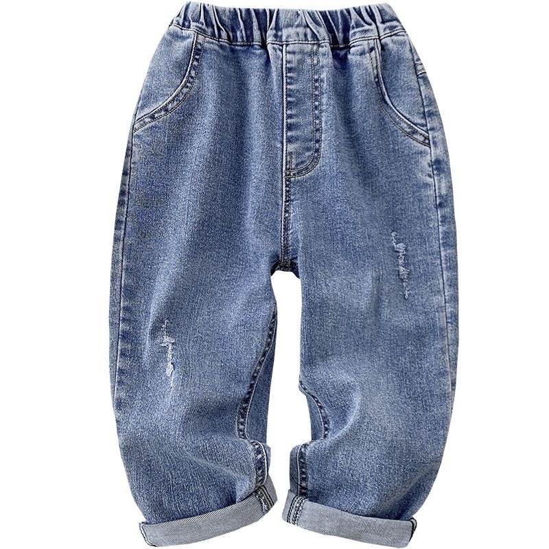 Jeans Spring Boys Casual Children Denim Ripped 3 4 5 6 7 8 9 10 11 12 years Kids Trousers Clothes Harem Pants Bagg 230905
