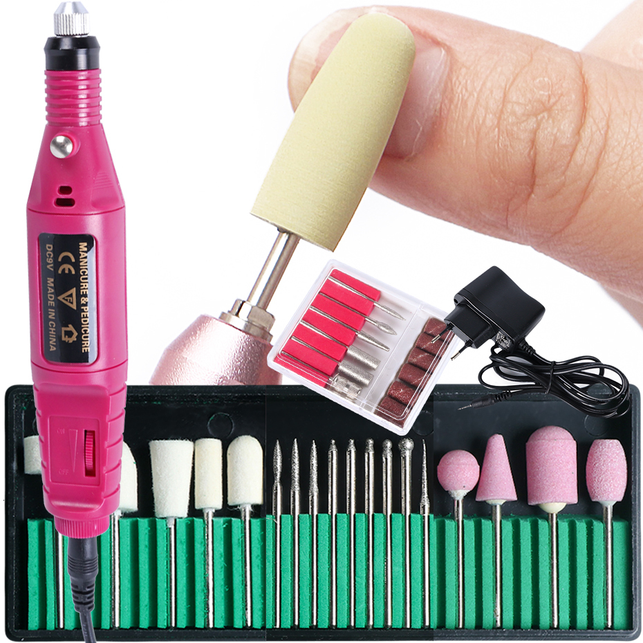 Nail Manicure Set Wool Quartz Diamond Nails Drill Machine Pedicure Electric Sander Cutters Polisher LEHBS011P1 230906