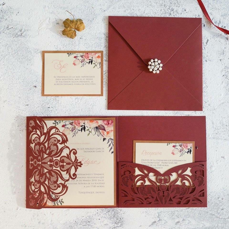 European Style Laser Hollow Personal Wedding Inviitation Cards Customization Invites With Envelope Wedding Accessory Blank Inner Custom ZZ