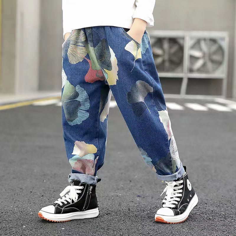 Jeans Kids Boys Fashion Clothes Ripped pants Denim Clothing Children Baby Boy Cowboy Long Trousers AS23 230905