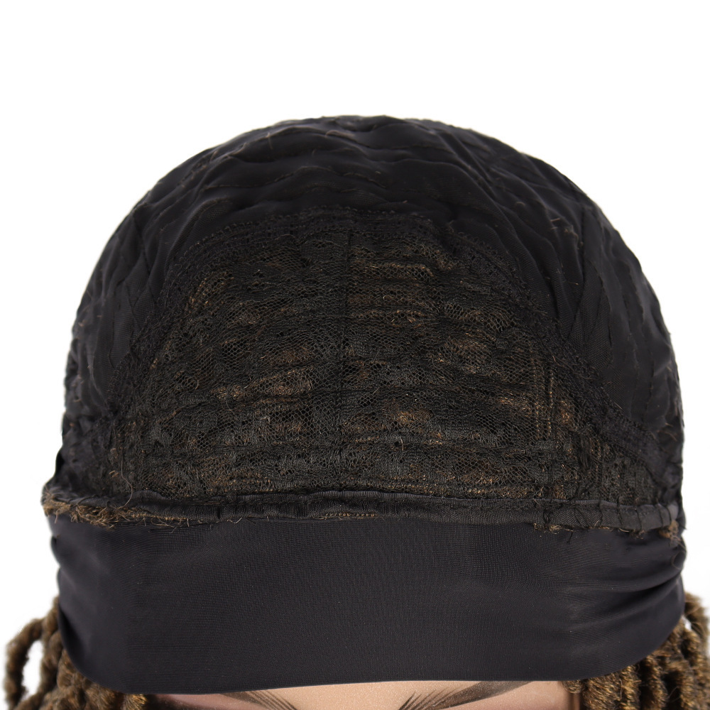 Human Hair Bulks Black Headband Wig Afro Crochet Twist Braided Synthetic Wig Headband Dreadlock Wigs for Black Women Daily Use 230906