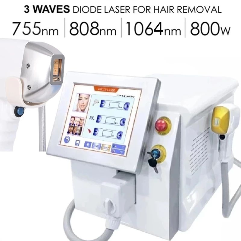 Diode Laser Beauty Salon 755nm 808nm 1064nm Ice Platinum Painless Hair Remover Machine Cooling Head Painless Epilator 2023