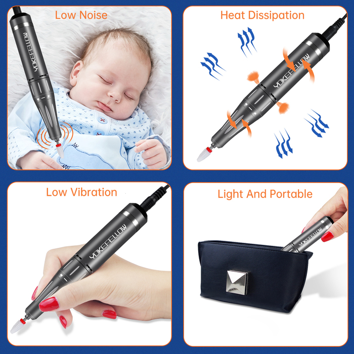 Nail Manicure Set 35000RPM Professional Drill Machine Electric Efile Sander with LED Display For Gel Removing Polish Pen 230906