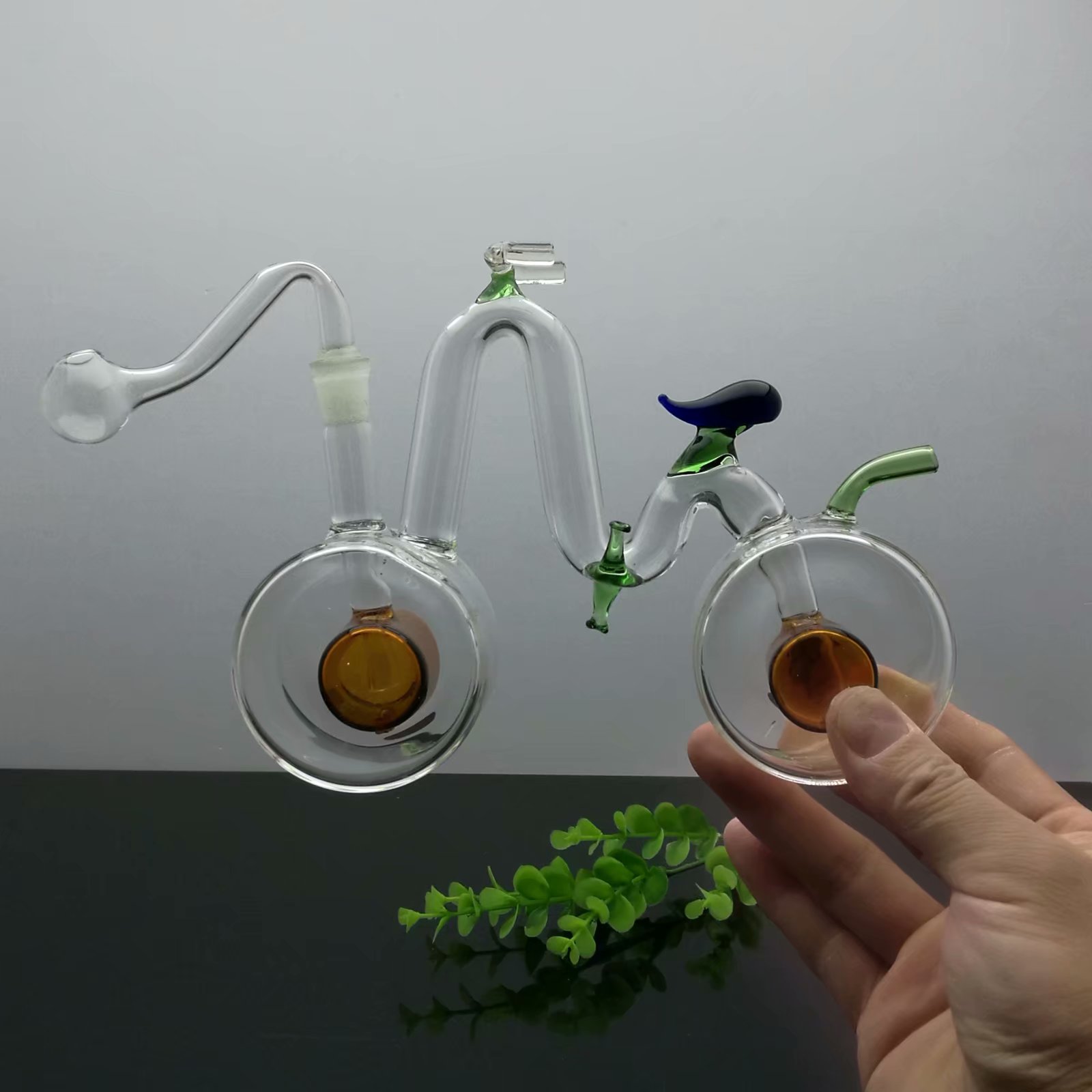 The new bike glass water bongs Wholesale Glass bongs Oil Burner Glass Water Pipes Oil Rigs Smoking Free
