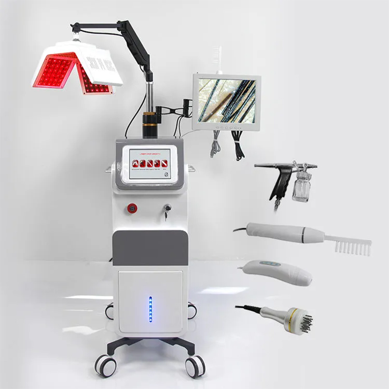 Newest Diode Laser Hair Growth Machine 650Nm Hair Regrowth Scalp Treatment Detection System Hair Loss Treatment Salon Device