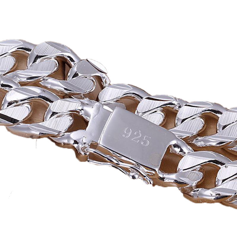 Fine 925 Sterling Silver BraceletXMAS New Style 925 Silver Chain Charm Bracelet For Women Men Fashion Jewelry Gift Link Italy Per
