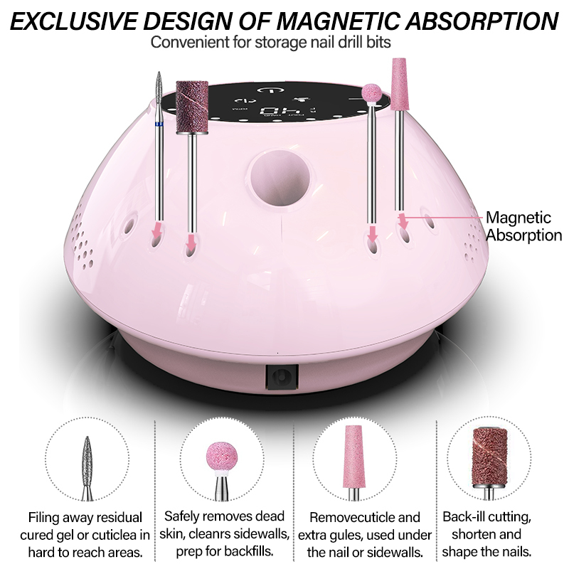 Nail Manicure Set 40000RPM Drill Machine With HD Display Upgrade Electric File Cutter Art Salon Tools 230906