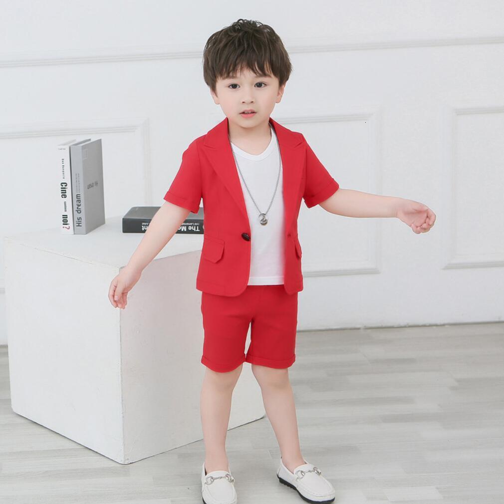 Suits Boys Blazers Sets Wedding Or Birthday Party Summer Business Suit Shorts Jacket Sleevele T Shirt Kids Boy Clothing 3Pcs Outfit 230906