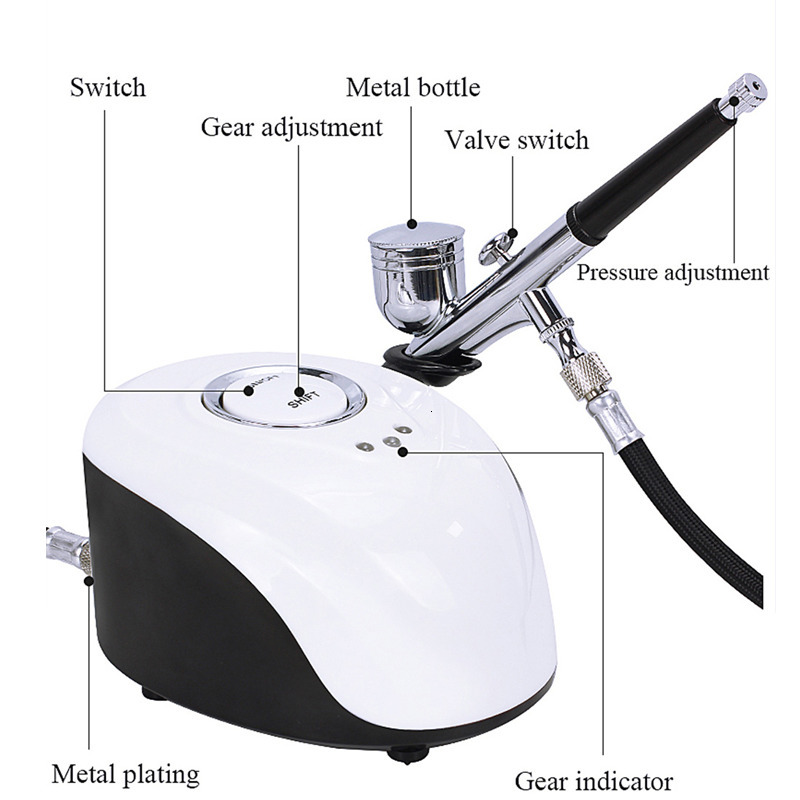Face Care Devices Water Oxygen Air brush Injector Machine Face Steame Compressor Airbrush Makeup Tattoo Cake Spray Gun For Nail Art Desgin 230906