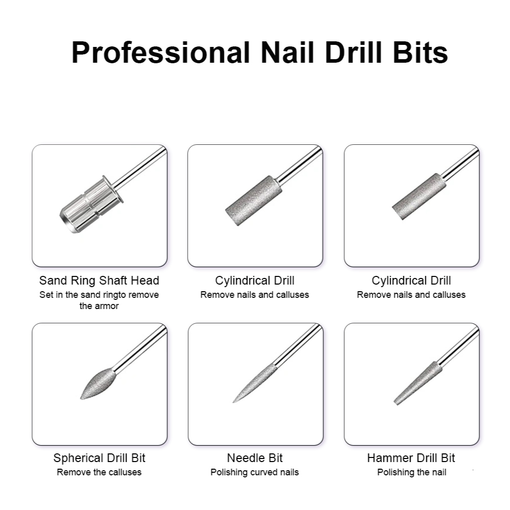 Nail Manicure Set Multitype Plug Drill Machine Electric Milling Cutter For Gel Polish Tool Accessories 230906
