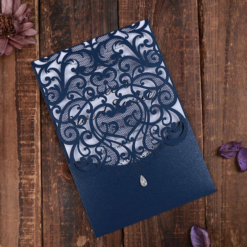 2021 Laser Cut Wedding Invitations OEM in 41 Colors Customized Hollow With Folded Gates Personalized Wedding Invitation Cards ZZ