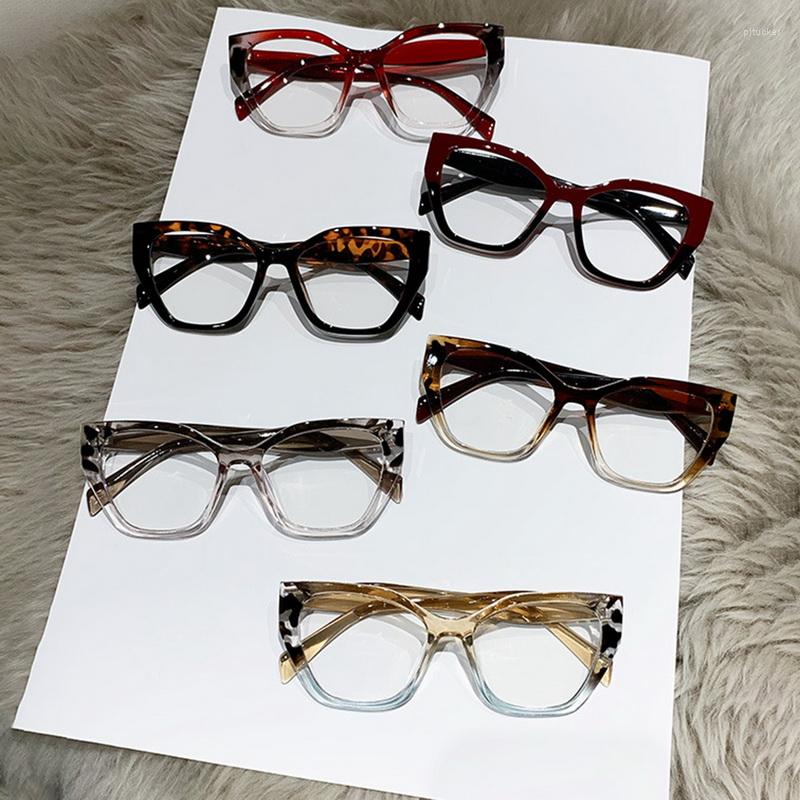 Sunglasses Cat Eye Glasses Optical Red Frame Women Blue Light Blocking Eyeglasses Brand Spectacles Computer Protection