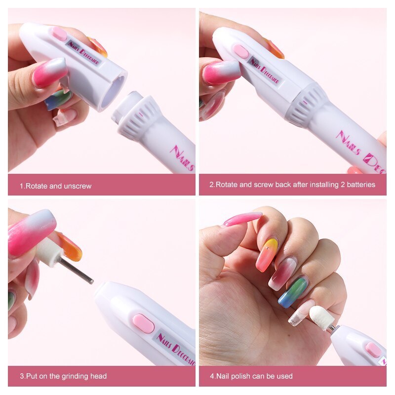 Nail Manicure Set 5 In 1 MINI Electric Drill Kit Pedicure Grinding Polishing Art Sanding File Pen Tools Machine 230906