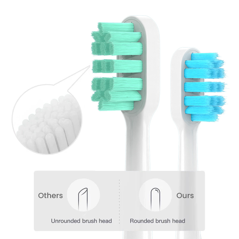 Toothbrushes Head Replacement Brush Heads For Xiaomi Mijia T300 T500 T700 Electric Toothbrush Nozzles With Dust Cover Sealed Package Soft Bristle 2309