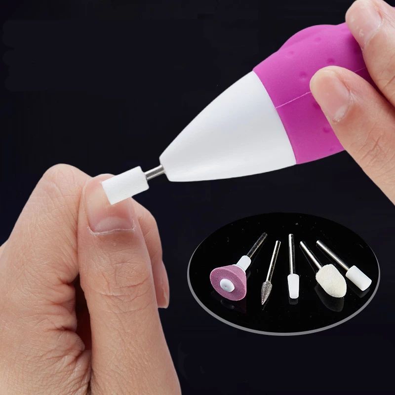 Nail Manicure Set Portable Battery Grinder Mini Written Test Electric Removal Exfoliating Polishing Tool 230906