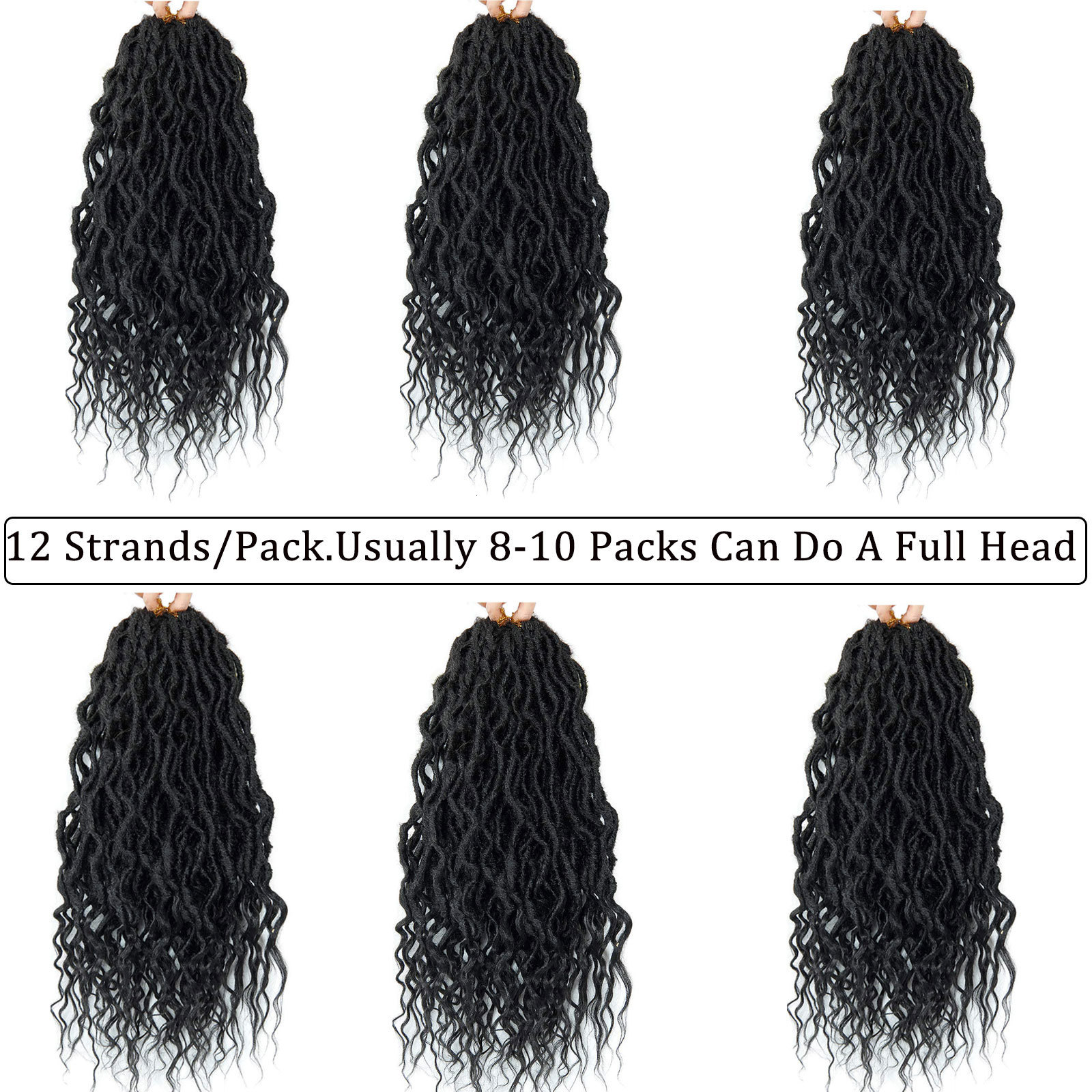 Human Hair Bulks 24 Inch Goddess Faux Locs Crochet Hair Braids Locs Curly Ends Dreadlocks Synthetic Braiding Hair Extensions Boho Hippie Locs 230906