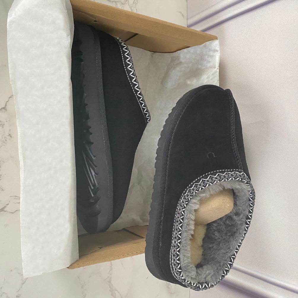 10A Genuine leather High quality Wool tazz tasman slippers designer sandals women platform sliders slipper tasman mens slides designer women pantoufle for men