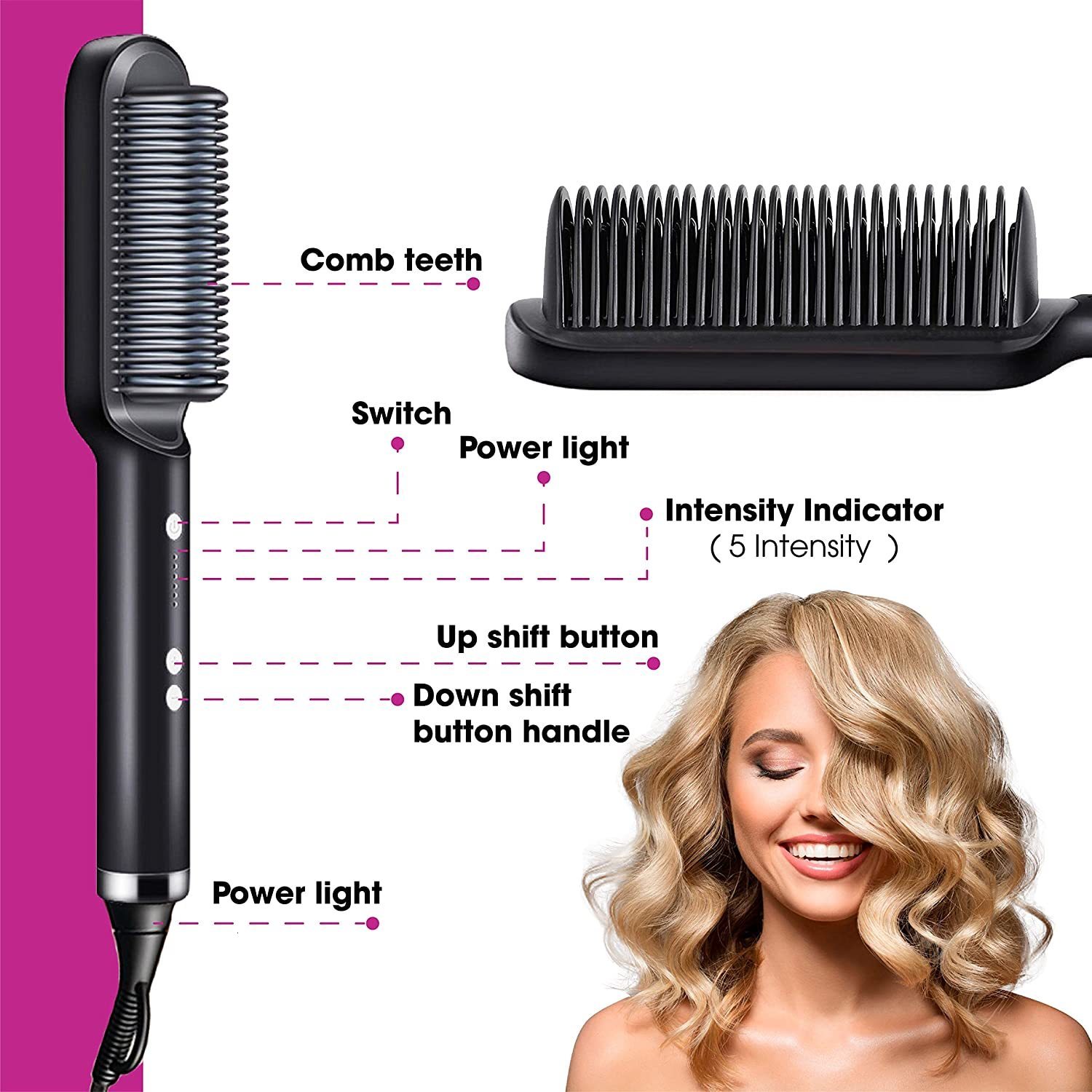 Hair Straighteners Straightener Professional Quick Heated Electric Comb Personal Care Multifunctional Hairstyle Brush 230906