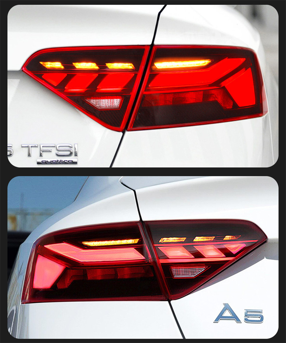 Taillight For A5 A5L 2008-20 16 Tail Lights RS5 Style Sequential Turn Signal Taillight LED Brake Lights Reverse Stop Lamp