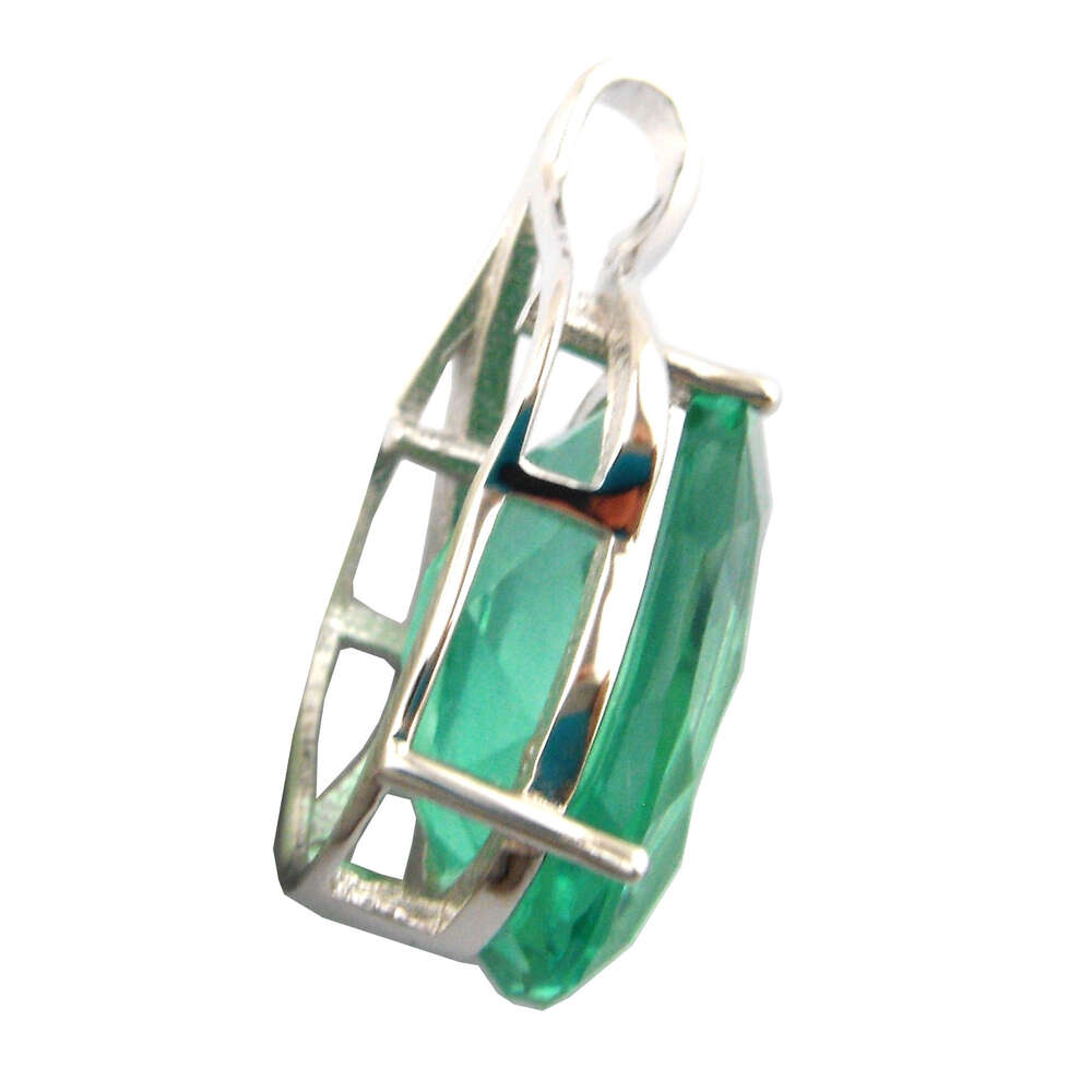 Big stone pendant Newest designsilver jewelry pendant green spinel pendant women necklaceNatural stone pendant