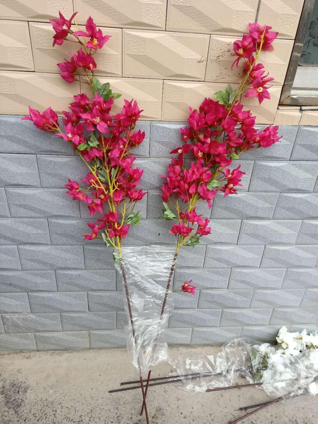 Artificial flowers Cherry blossom bougainvillea speetabilis optional wedding decoration sakura 46Inch 120 cm long ZZ