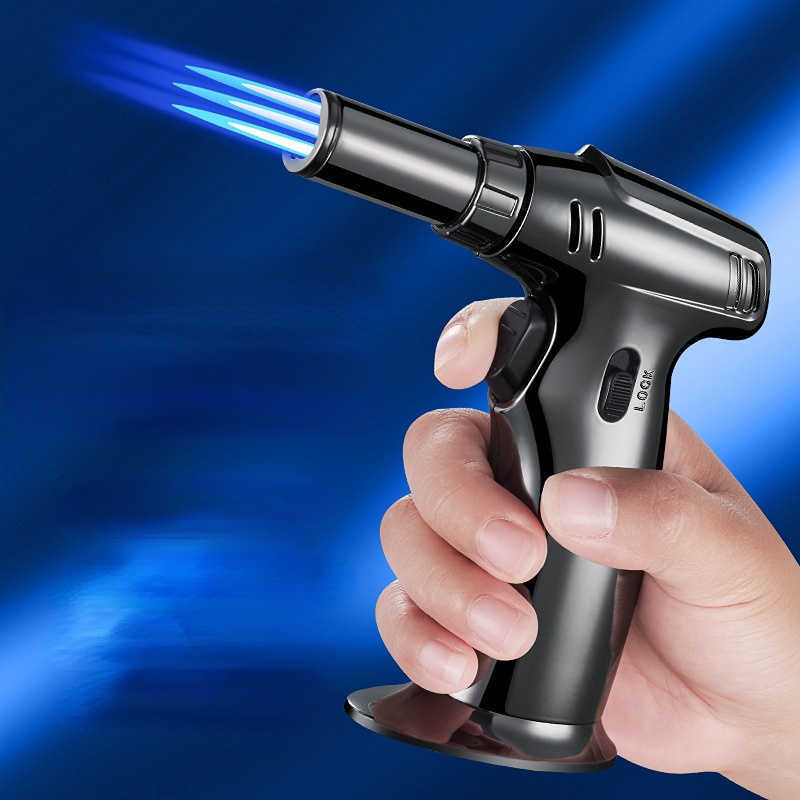 Three-Fire Spray Gun Desktop Torch Lighter Cigar Dedicated Outdoor Kitchen Barbecue Flame Gun JLY8