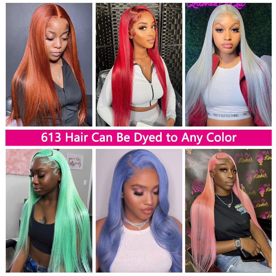 Lace Wigs Bundel rambut manusia pirang 30 32 inci 613 bundel lurus ekstensi jalinan Remy Brasil untuk wanita dapat dicelup 230905