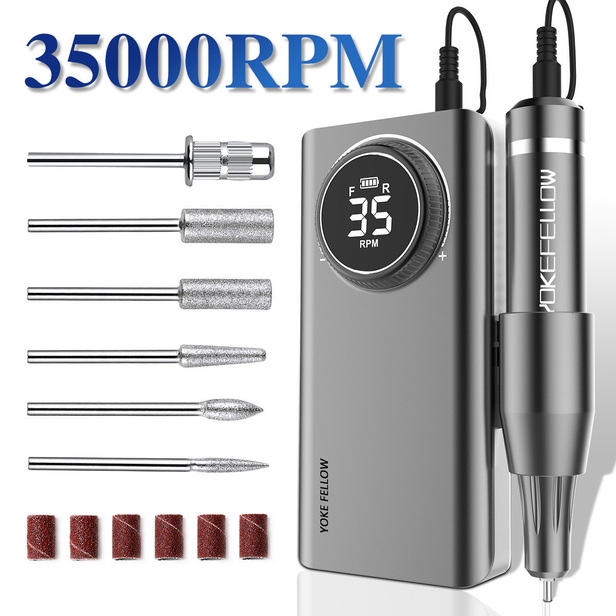 Nail Manicure Set 35000RPM Professional Drill Machine Electric Efile Sander with LED Display For Gel Removing Polish Pen 230906