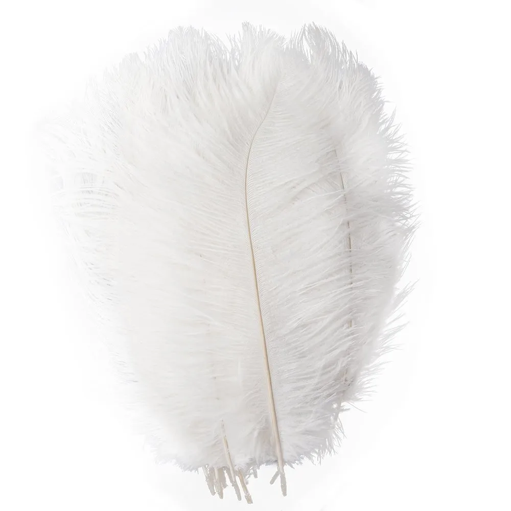 100Pcs/lot Party Decor Natural White Ostrich Feathers 20-25cm Colorful Feather Decoration Wedding Plumage Decorative Celebration Wholesale