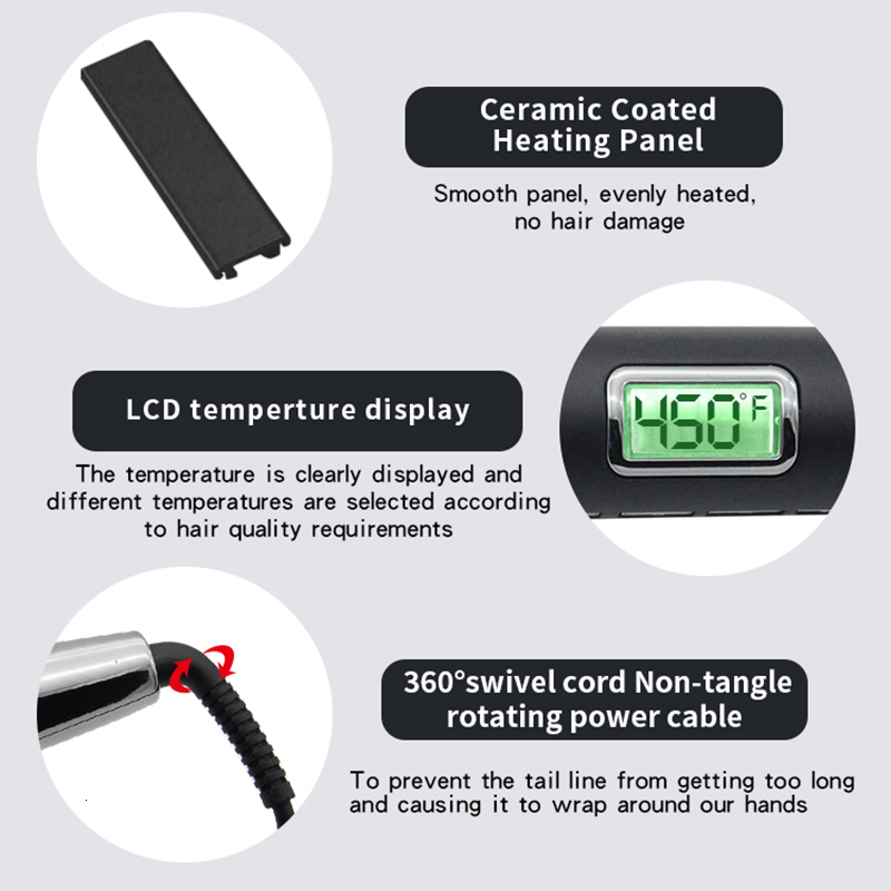 Hair Straighteners Ihongsen Straightener Fast WarmUp 2 in 1 Curler Ceramic Flat Iron Curling Styling Tools 230906