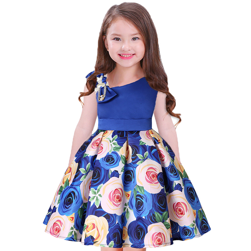 Girl s Dresses Summer Kids Flower for Girls Christmas Children Clothing Dress Princess Brithday Wedding Party Baby Girl With Bow 230906