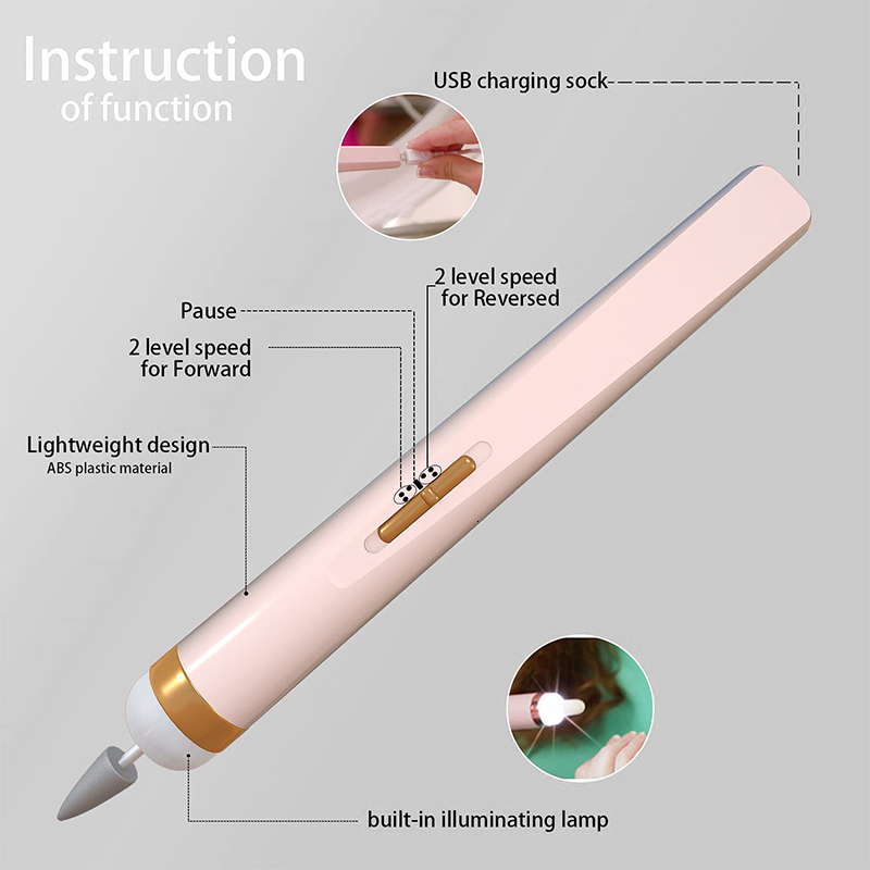 Nail Manicure Set Electric Drill Sander Machine Mill For With Light Art Pen Tools Gel Removing 24h Fast 230906