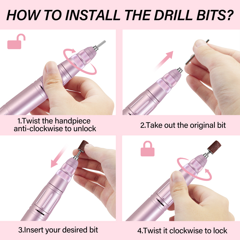 Nail Manicure Set 40000RPM Drill Machine With HD Display Upgrade Electric File Cutter Art Salon Tools 230906