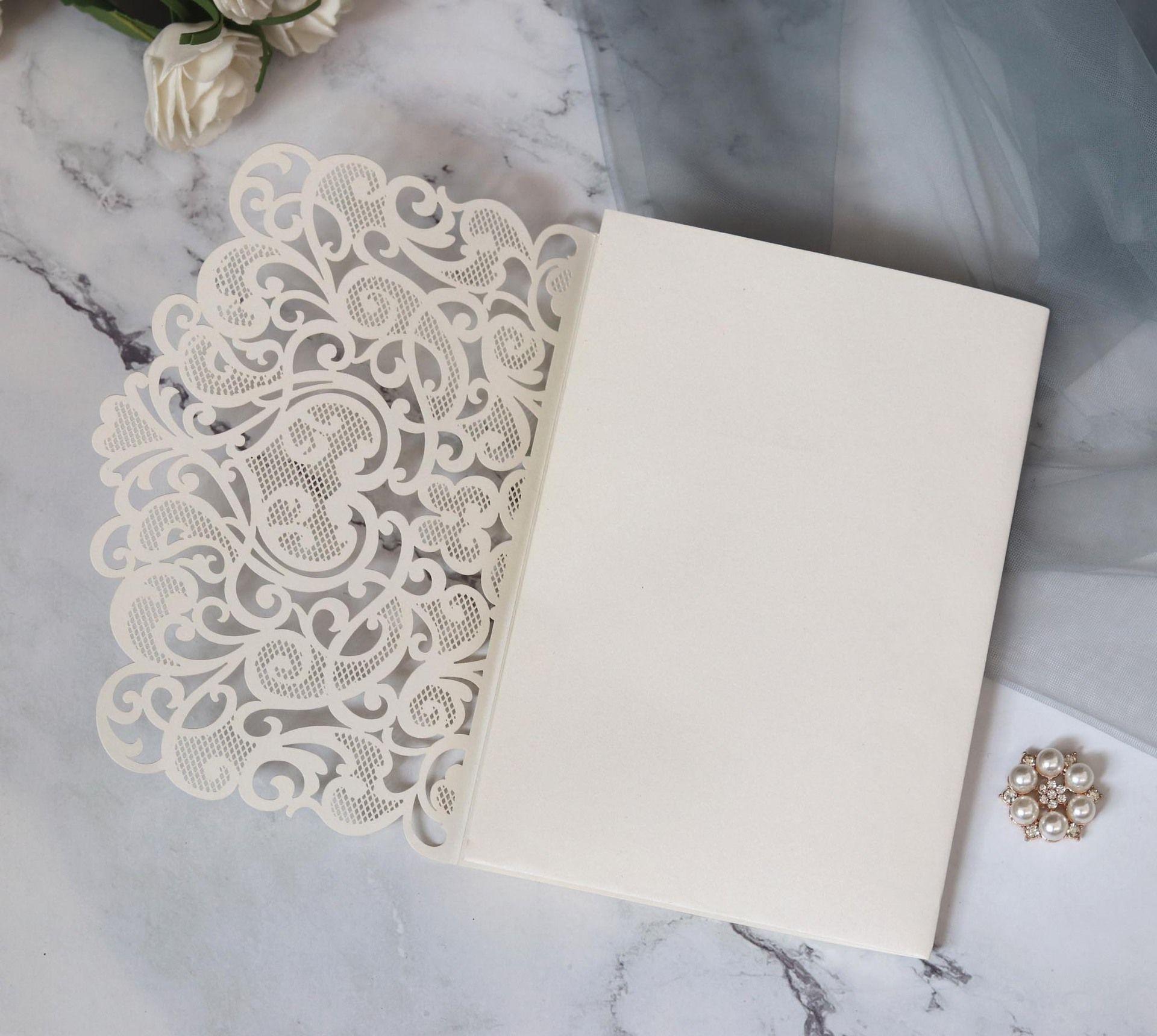 Wedding Invitations Fashion 3D Marriage Laser Cut Invite Card Hollow Out Personalized Insert Printing Mti Colors Folder Invitation ZZ