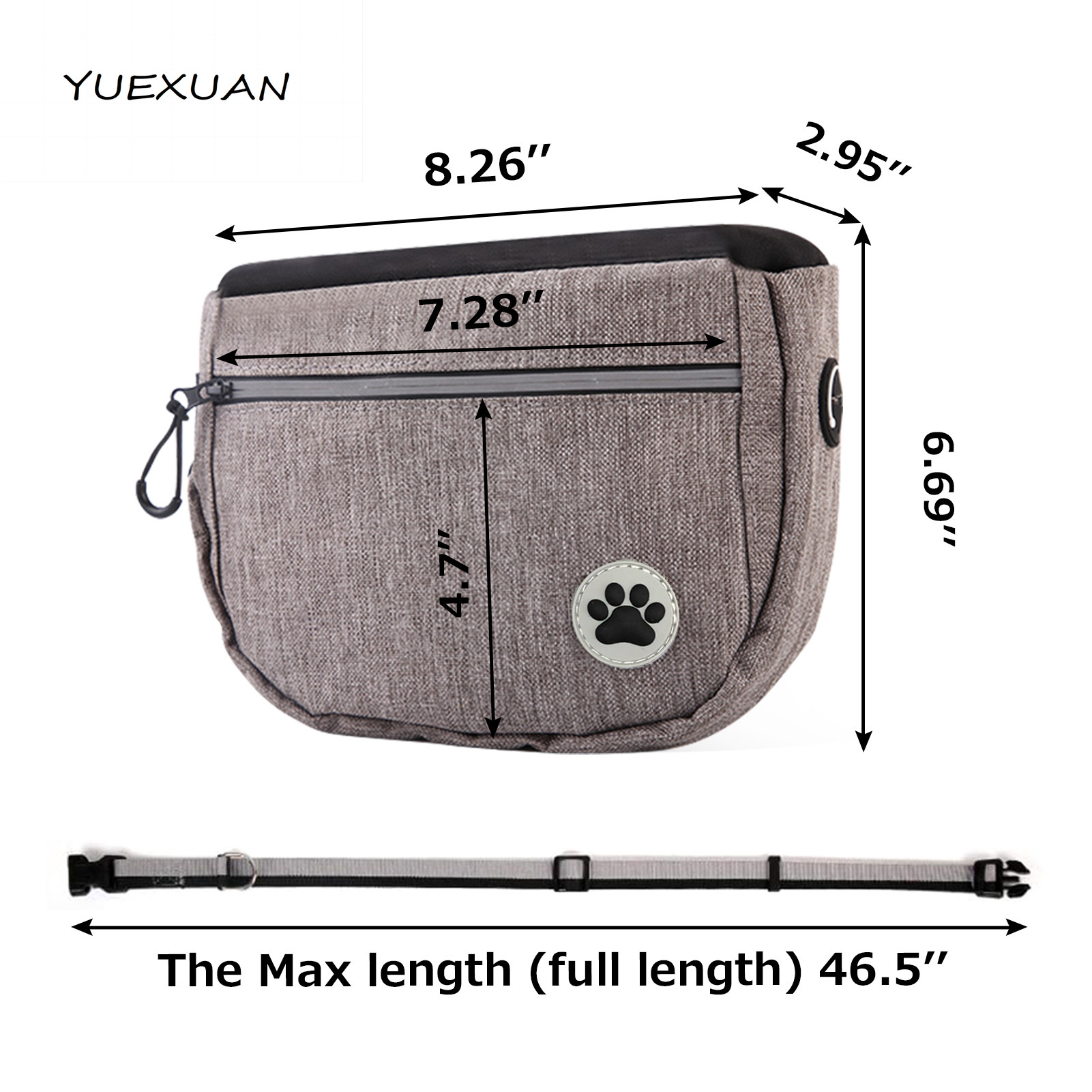 yuexuan dog cat pet training snack bag with builtin waste bag dispenser for outings perfect dog walking accessory