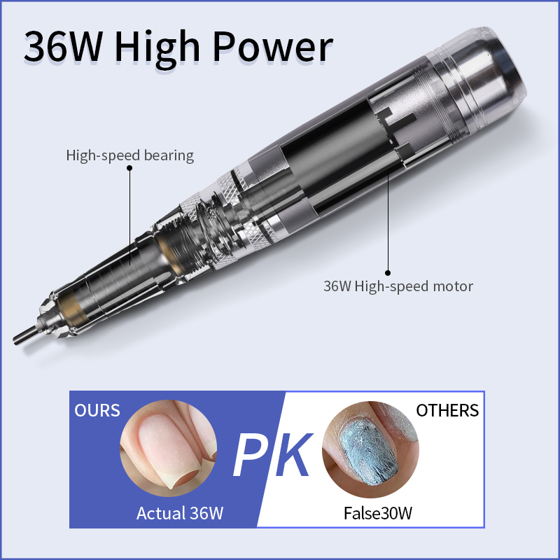 Nail Manicure Set Drill Professional Lathe Machine Mill For Electric Nails Sander Polisher Cutter File 35000rpm Gel Motor 230906