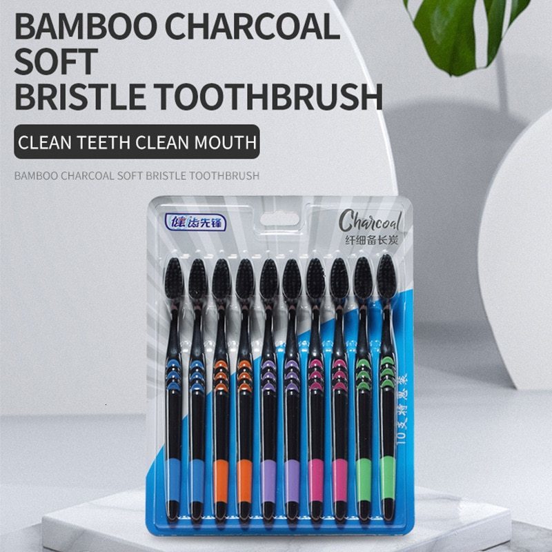 Toothbrush Cross Border Jianpai Soft Bristle Adult Bamboo Charcoal Household Fine Hair Antibacterial Men and Women 230906
