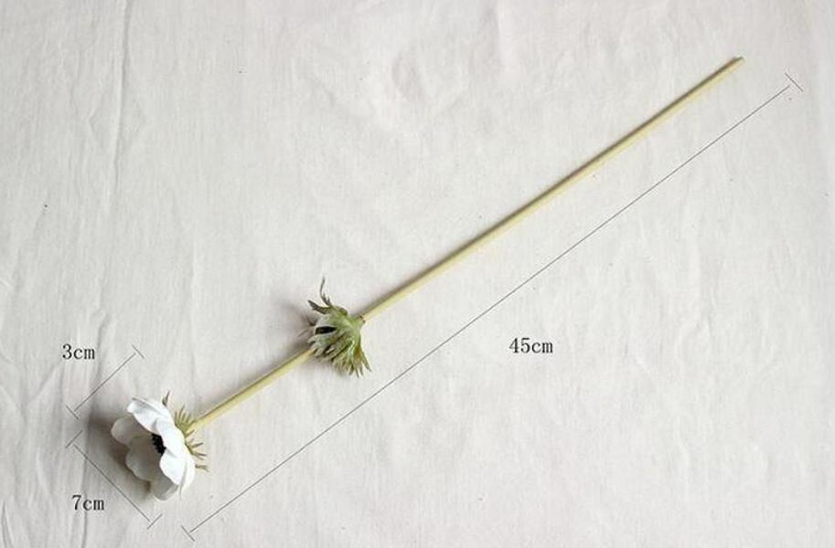 Wedding Flowers Real Touch White Anemones PU Artificial For Bouquet Table Centerpieces Natural PU ZZ