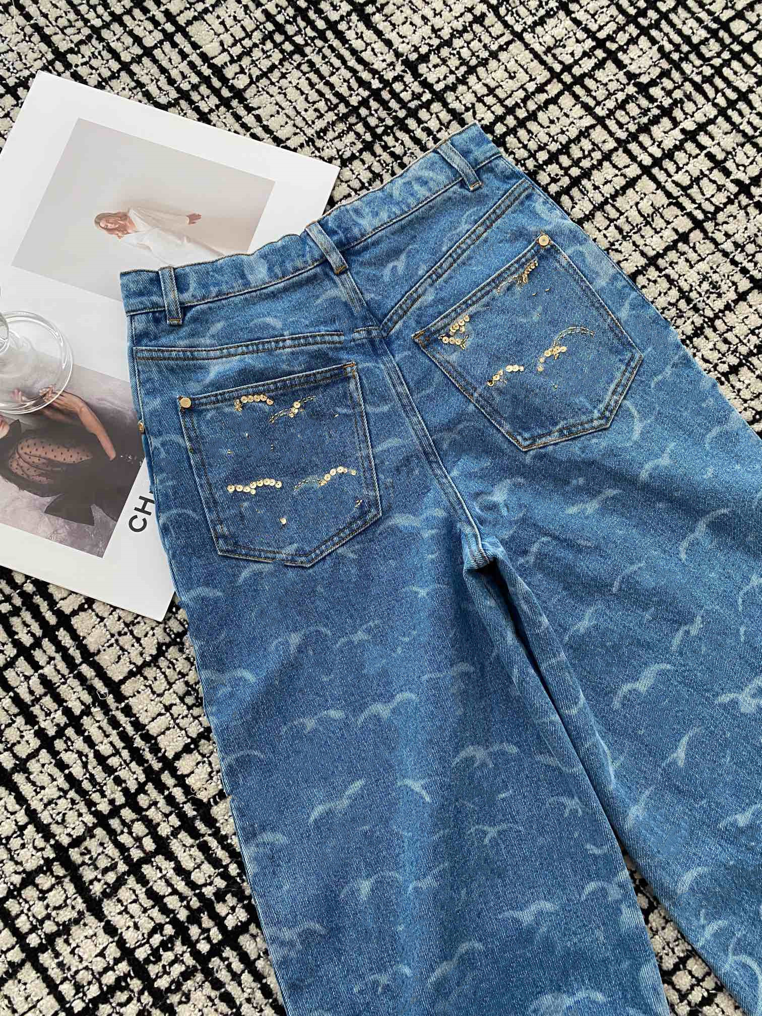 2023 womens retro jeans women's jacket female runway designer dress casual long-sleeved top clothing suit L4 Free shipping