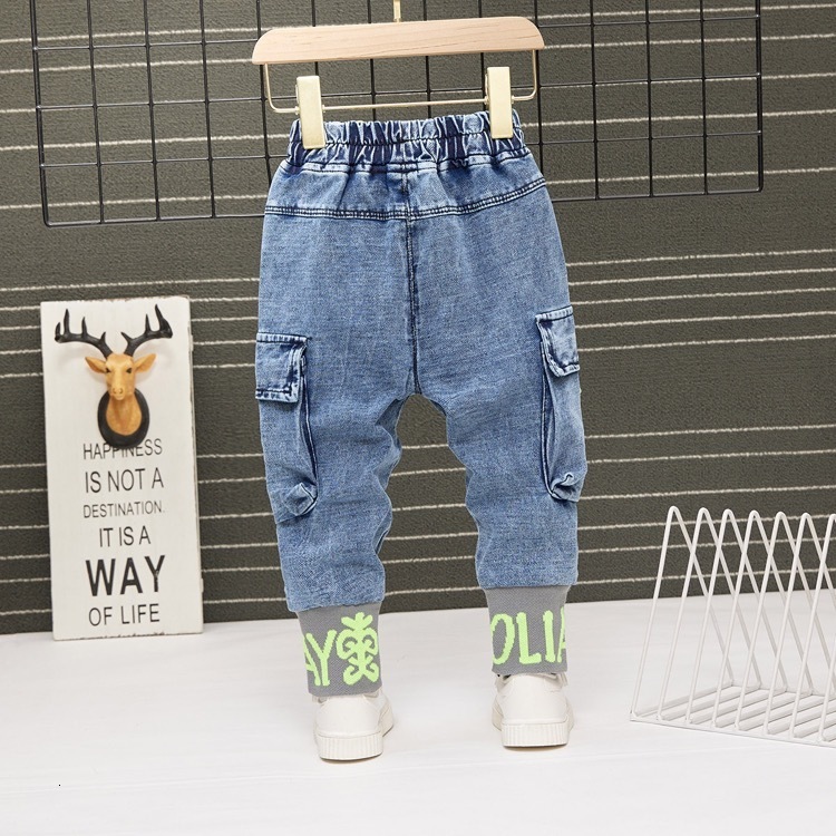 Jeans Baby Boys Girls Pants Children Trousers 1 9Yrs Casual Letter Cartoon For Kids 230906
