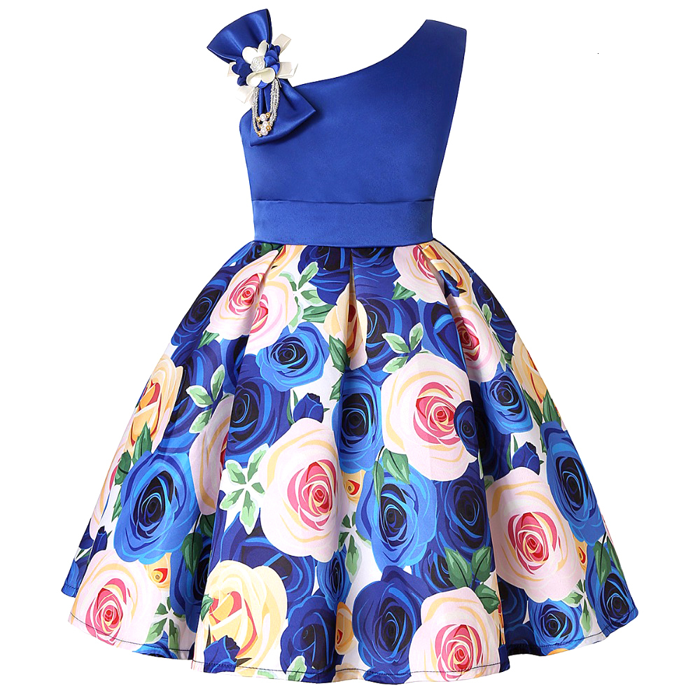 Girl s Dresses Summer Kids Flower for Girls Christmas Children Clothing Dress Princess Brithday Wedding Party Baby Girl With Bow 230906