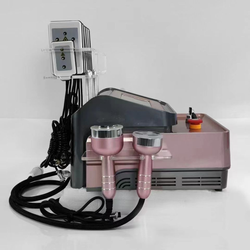2024 NEW S Shape Vacuum Ultrasonic 6 in 1 Lipolaser Body Cavitation Machine 8Pads Lipo Laser Rf Skin Tightening Beauty Machine